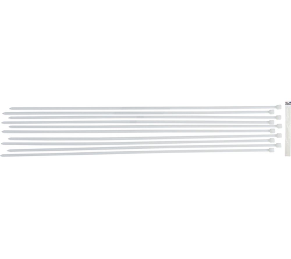 BGS Diy Kabelbinder-Sortiment | weiß | 8,0 x 800 mm | 10-tlg.