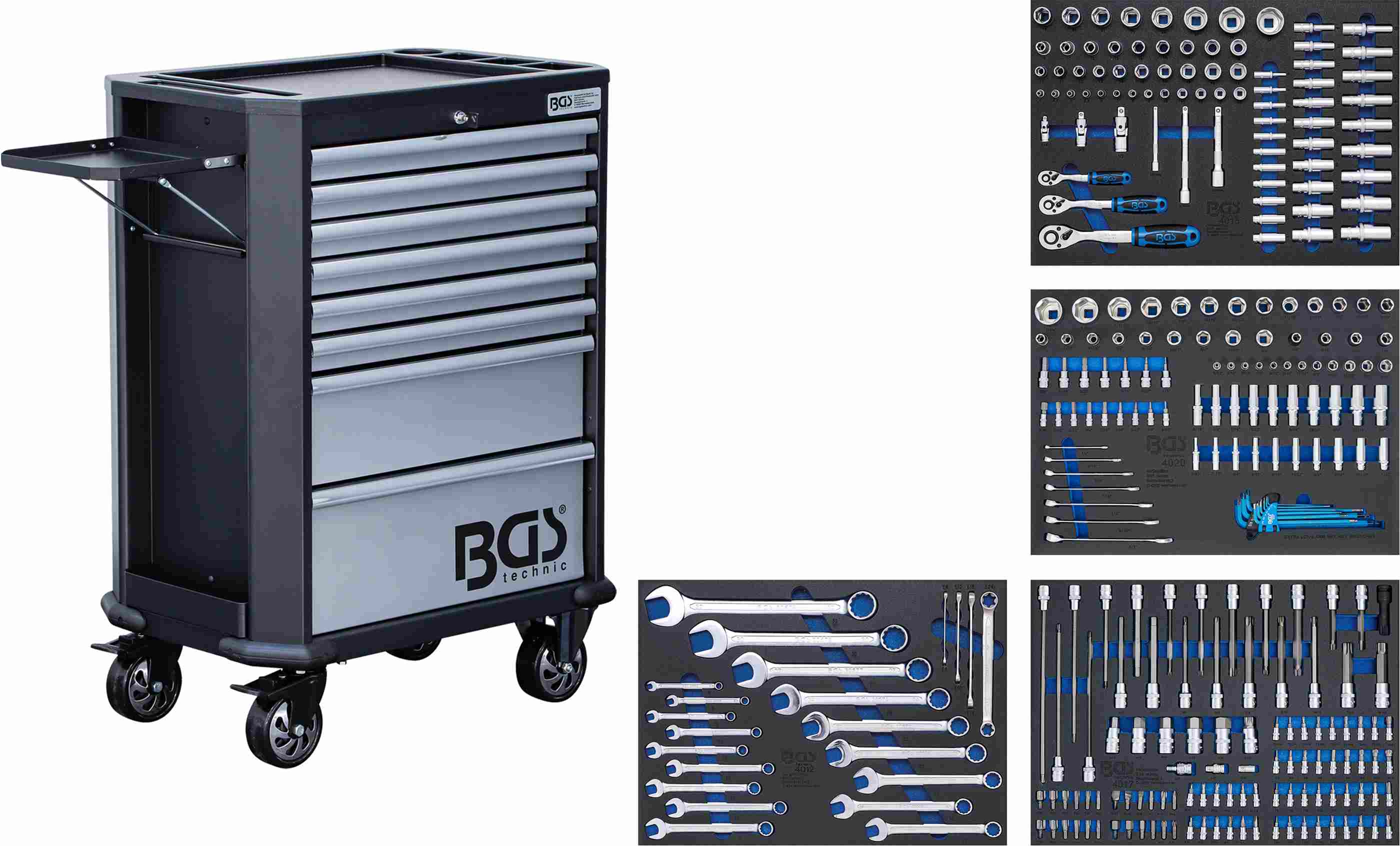 BGS Werkstattwagen | 8 Schubladen | mit 296 Werkzeugen