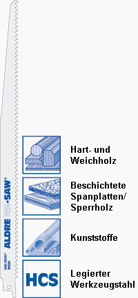Säbelsägeblätter Holz / Schnellschnitt / lang - 280 mm 6 Vario 5er Box