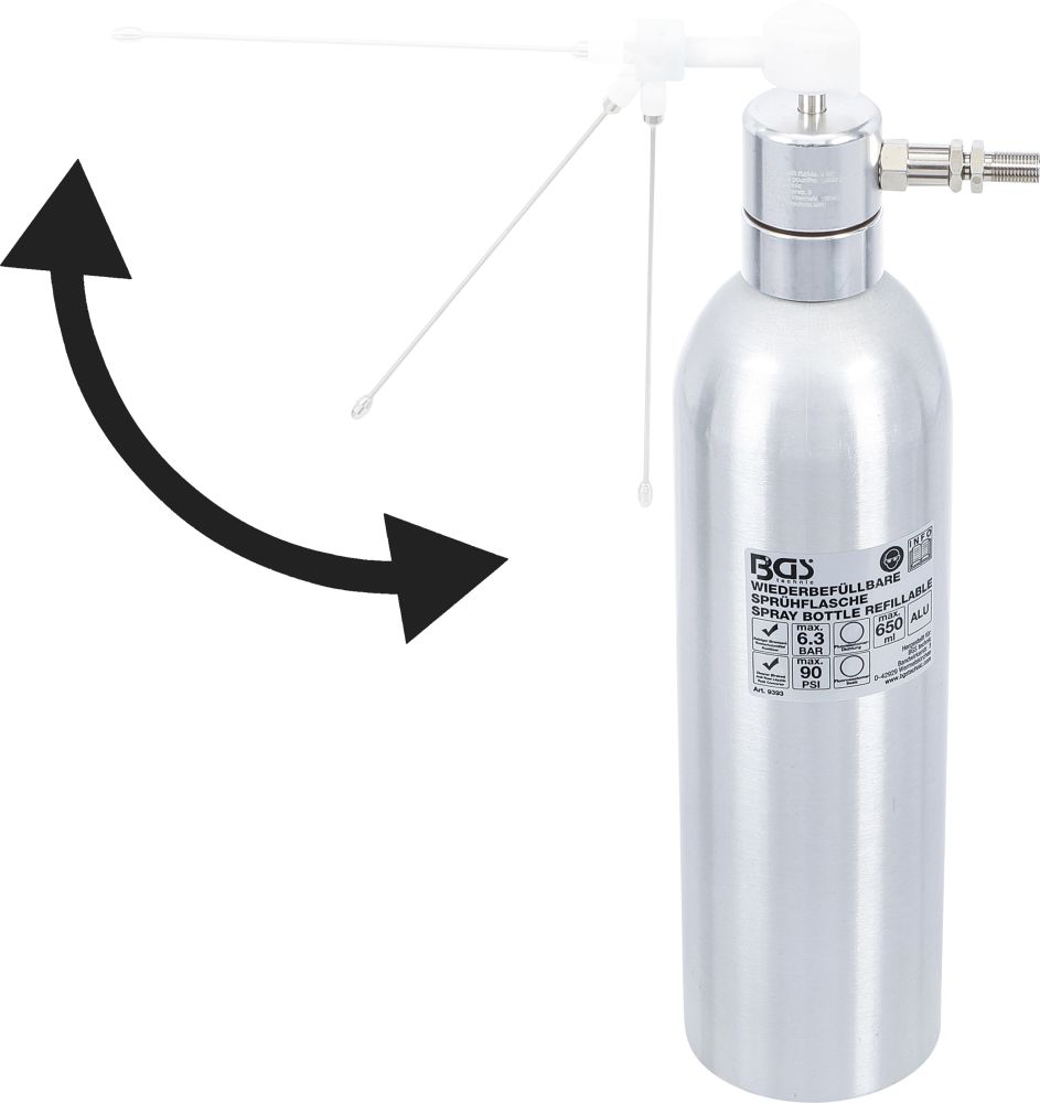 BGS Druckluft-Sprühflasche | Aluminiumausführung | 650 ml
