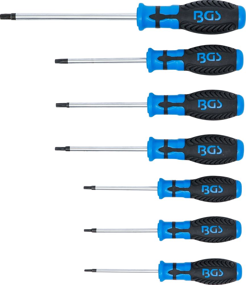 BGS Schraubendreher-Satz | T-Profil (für Torx) mit Bohrung | T10 - T40 | 7-tlg.