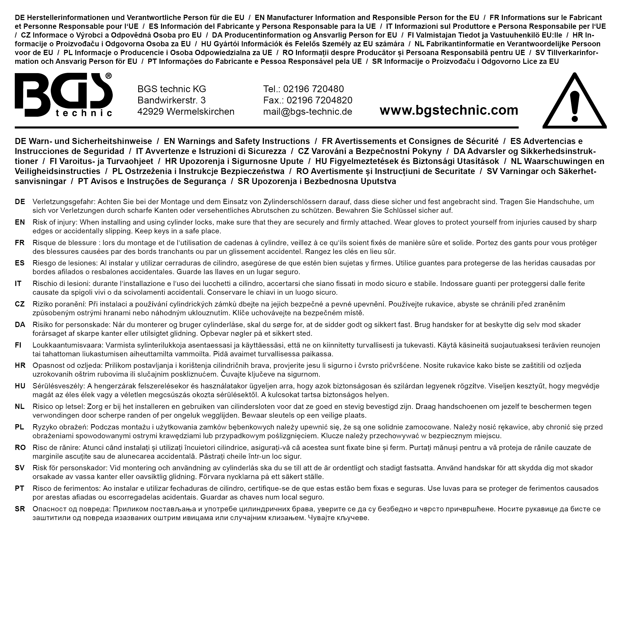 BGS Diy Messing-Schließzylinder-Satz | gleichschließend | 15-tlg.