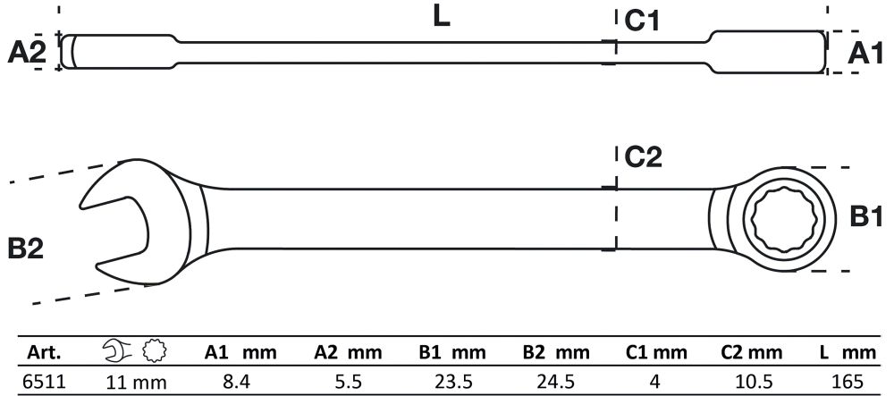 BGS Ratschenring-Maulschlüssel | SW 11 mm