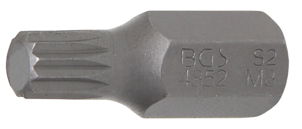 BGS Bit | Antrieb Außensechskant 10 mm (3/8") | Innenvielzahn (für XZN) M8