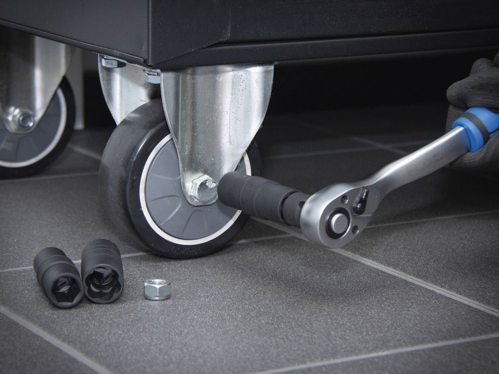 BGS Kraft-Spezial-Steckschlüssel-Wendeeinssatz-Satz | Sechskant & Schraubendreher 17 - 19 - 21 mm |