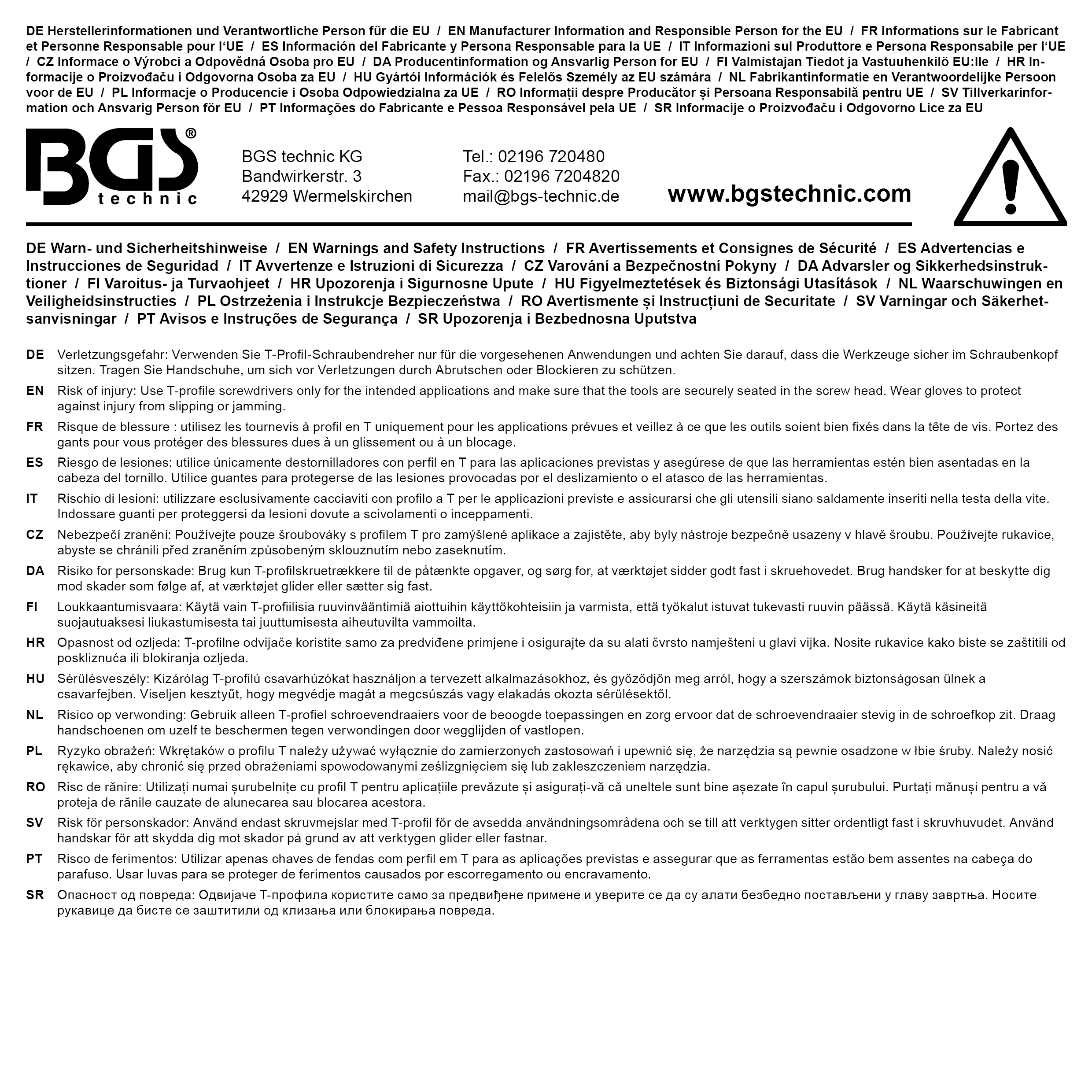BGS Diy Schraubendreher | T-Profil (für Torx) T9 | Klingenlänge 60 mm
