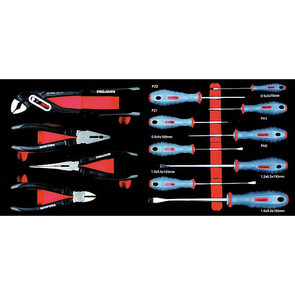 Schraubendreher und Zangen Einlage 13tlg zu 5902