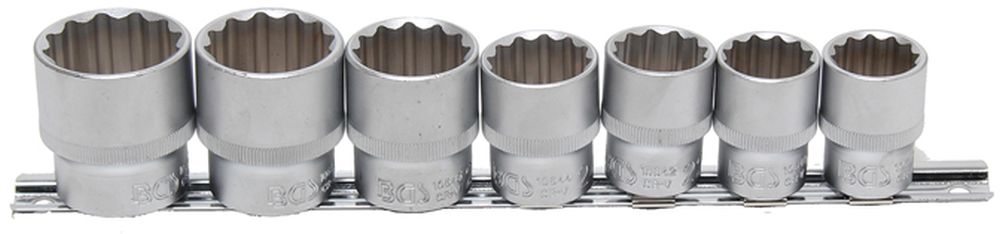 BGS Steckschlüssel-Einsatz-Satz, Zwölfkant | Antrieb Innenvierkant 12,5 mm (1/2") | SW 20 - 32 mm |