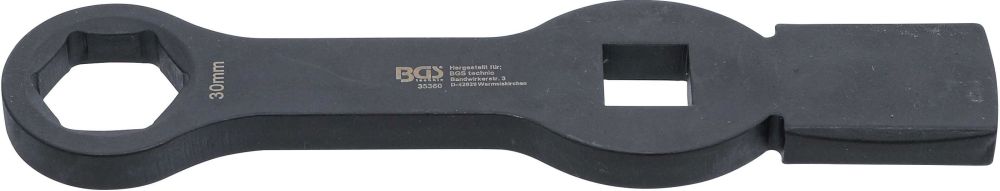 BGS Schlag-Ringschlüssel | Sechskant | mit 2 Schlagflächen | SW 30 mm