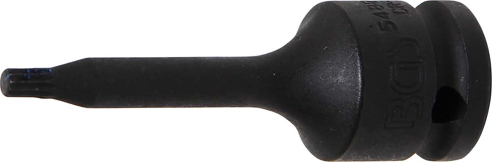 BGS Kraft-Bit-Einsatz | Länge 75 mm | Antrieb Innenvierkant 12,5 mm (1/2") | Innenvielzahn (für XZN