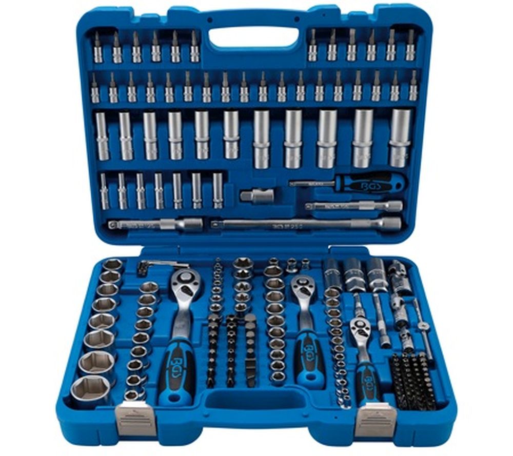 BGS Steckschlüssel-Satz Sechskant | Antrieb 6,3 mm (1/4") / 10 mm (3/8") / 12,5 mm (1/2") | 192-tlg