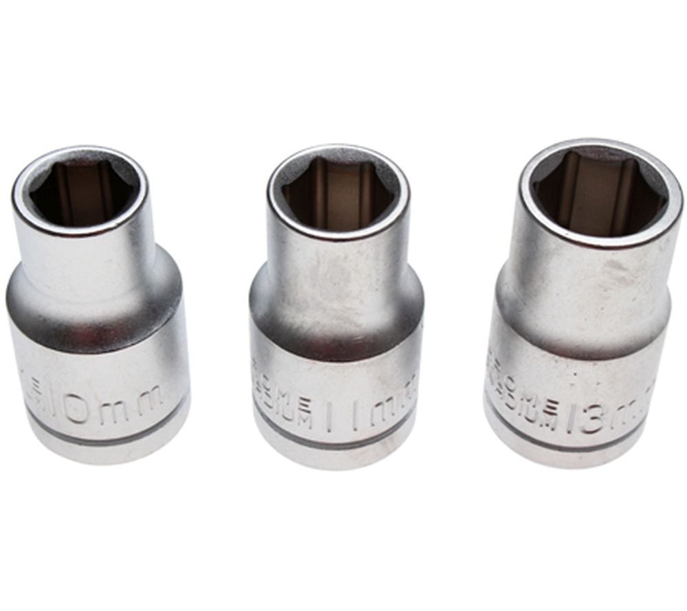 BGS Diy Steckschlüsseleinsatz-Satz | Antrieb 12,5 mm (1/2") | SW 10 - 11 - 13 mm | 3-tlg.