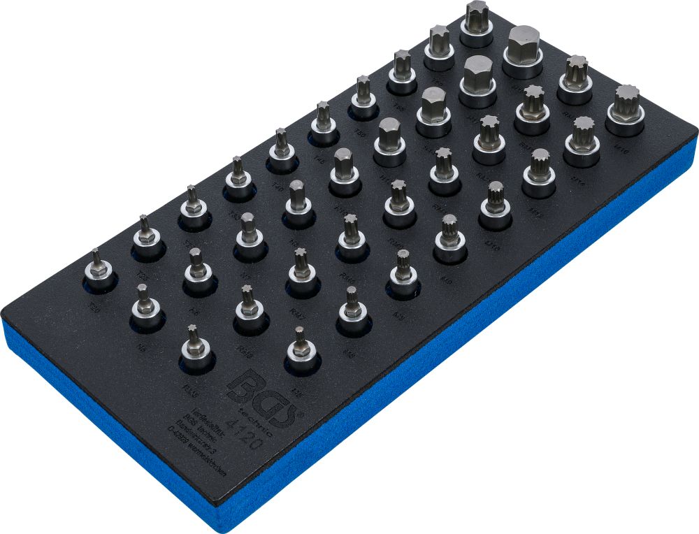 BGS Werkstattwageneinlage 1/3: Bit-Einsatz-Satz | Antrieb Innenvierkant 12,5 mm (1/2") | Innensechs