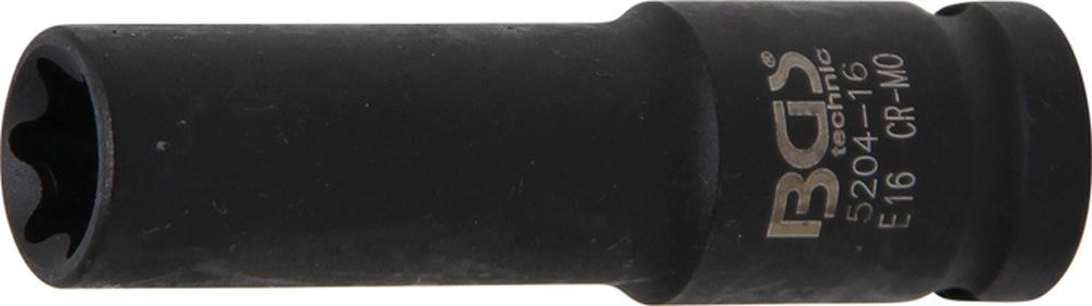 BGS Kraft-Steckschlüssel-Einsatz E-Profil, tief | Antrieb Innenvierkant 12,5 mm (1/2") | SW E16