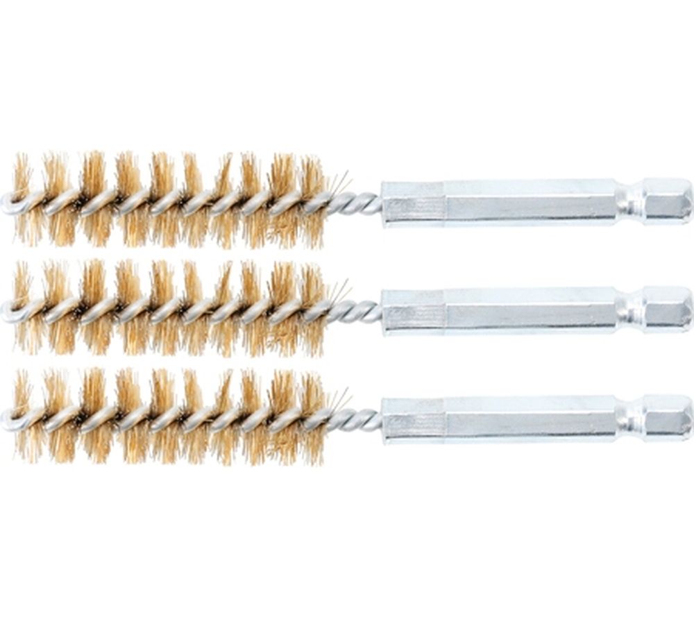 BGS Messingbürste | 14 mm | Antrieb Außensechskant 6,3 mm (1/4") | 3-tlg.