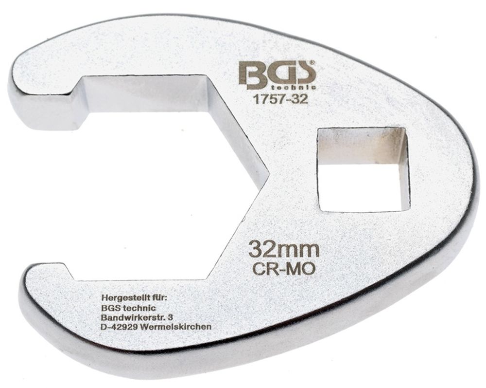 BGS Hahnenfußschlüssel | Antrieb Innenvierkant 12,5 mm (1/2") | SW 32 mm
