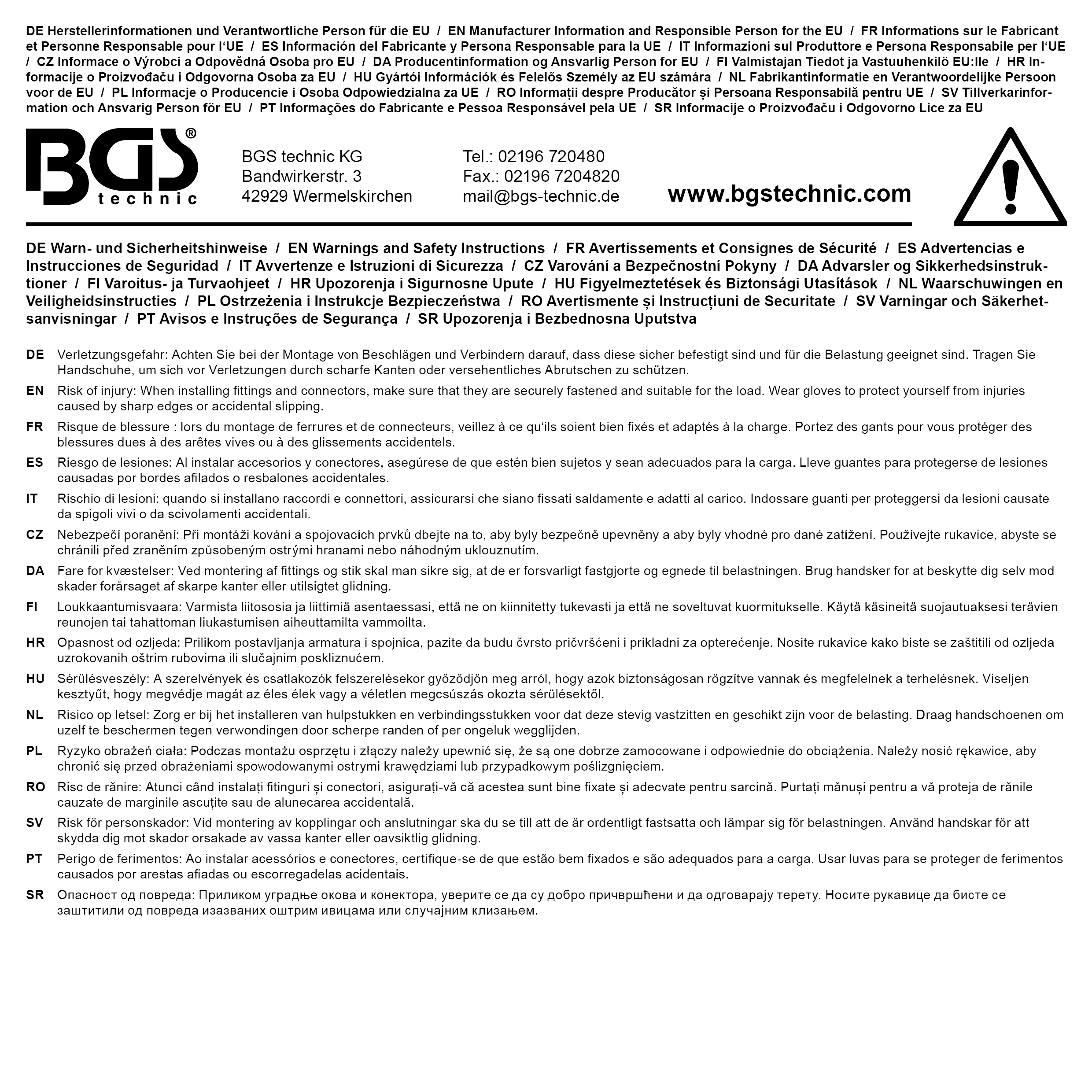 BGS Diy Winkelverbinder | 60 x 60 x 40 x 2,5 mm