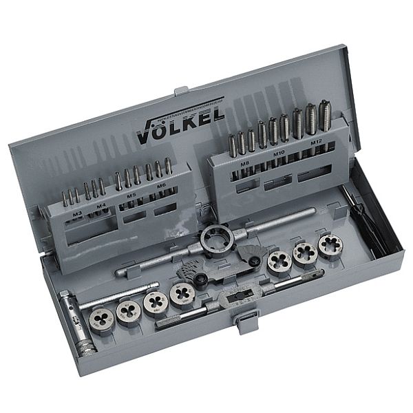 P.V. 12 - VÖLKEL Gewindeschneidwerkzeugsatz, HSS-G, M 3-12
