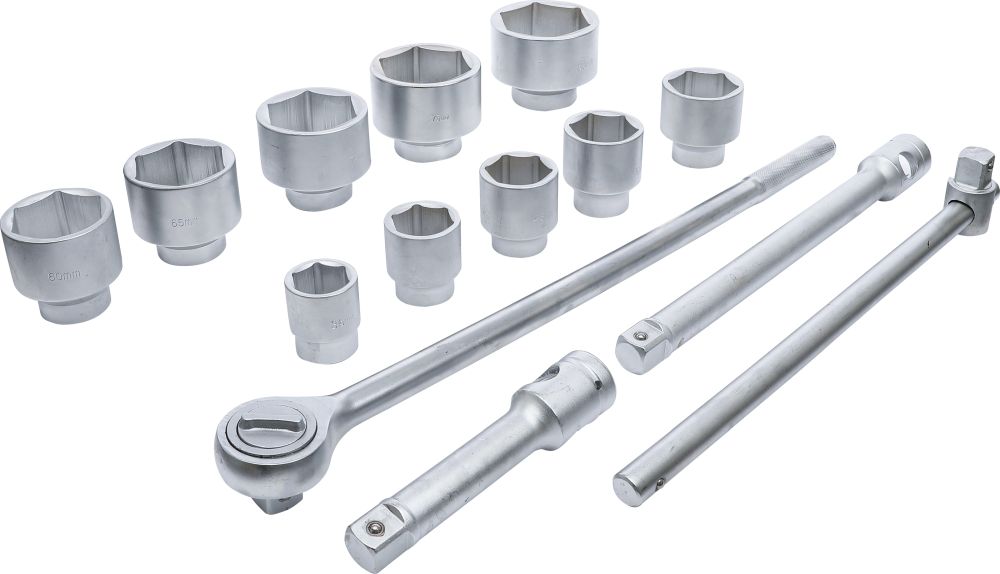 BGS Diy Steckschlüssel-Satz | Antrieb 25 mm (1") | SW 36 - 80 mm | 15-tlg.