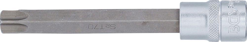BGS Bit-Einsatz | Länge 140 mm | Antrieb Innenvierkant 12,5 mm (1/2") | T-Profil (für Torx) T70