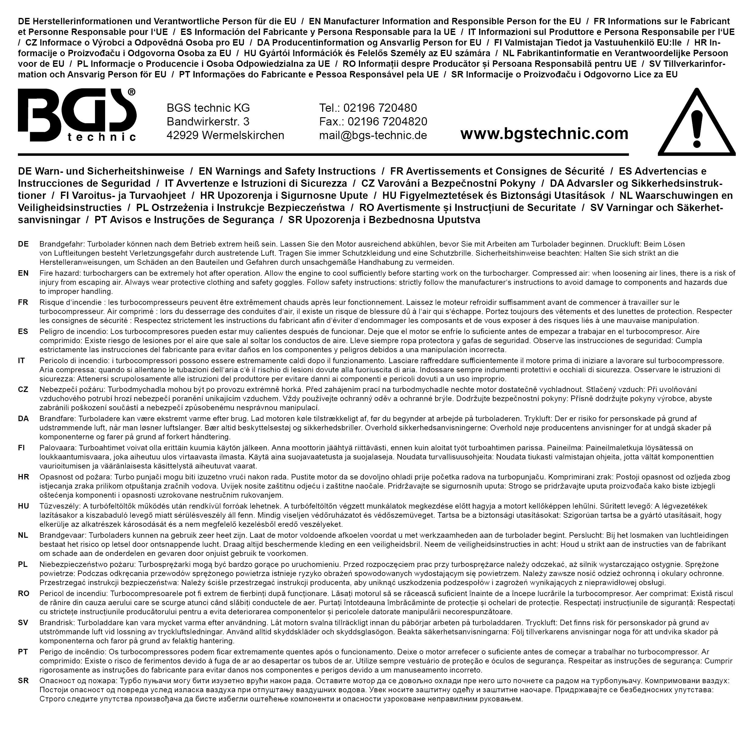 BGS Turbolader-Diagnosekoffer mit Manometern | 55 - 60 - 65 - 70 mm