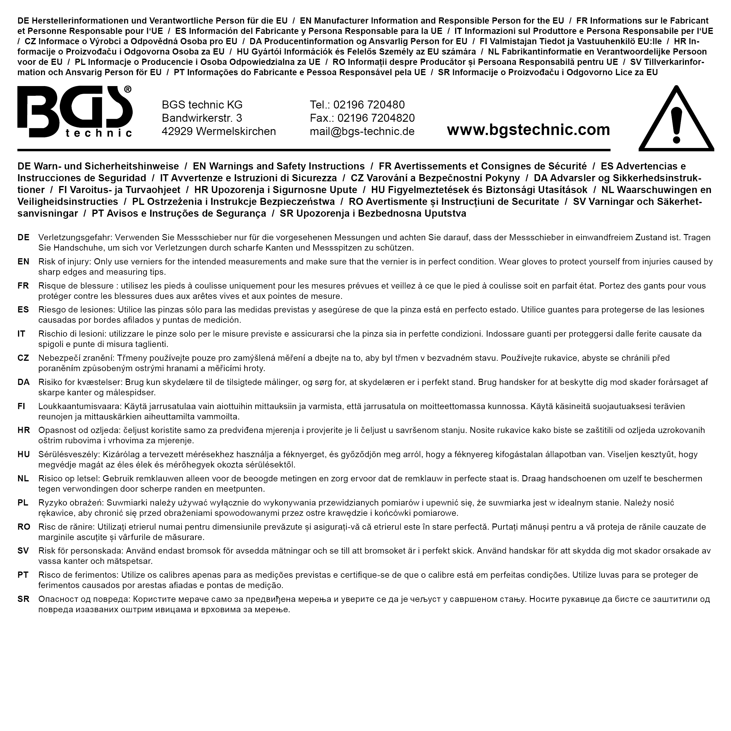 BGS Lochkreis-Messschieber, Aluminium-Ausführung