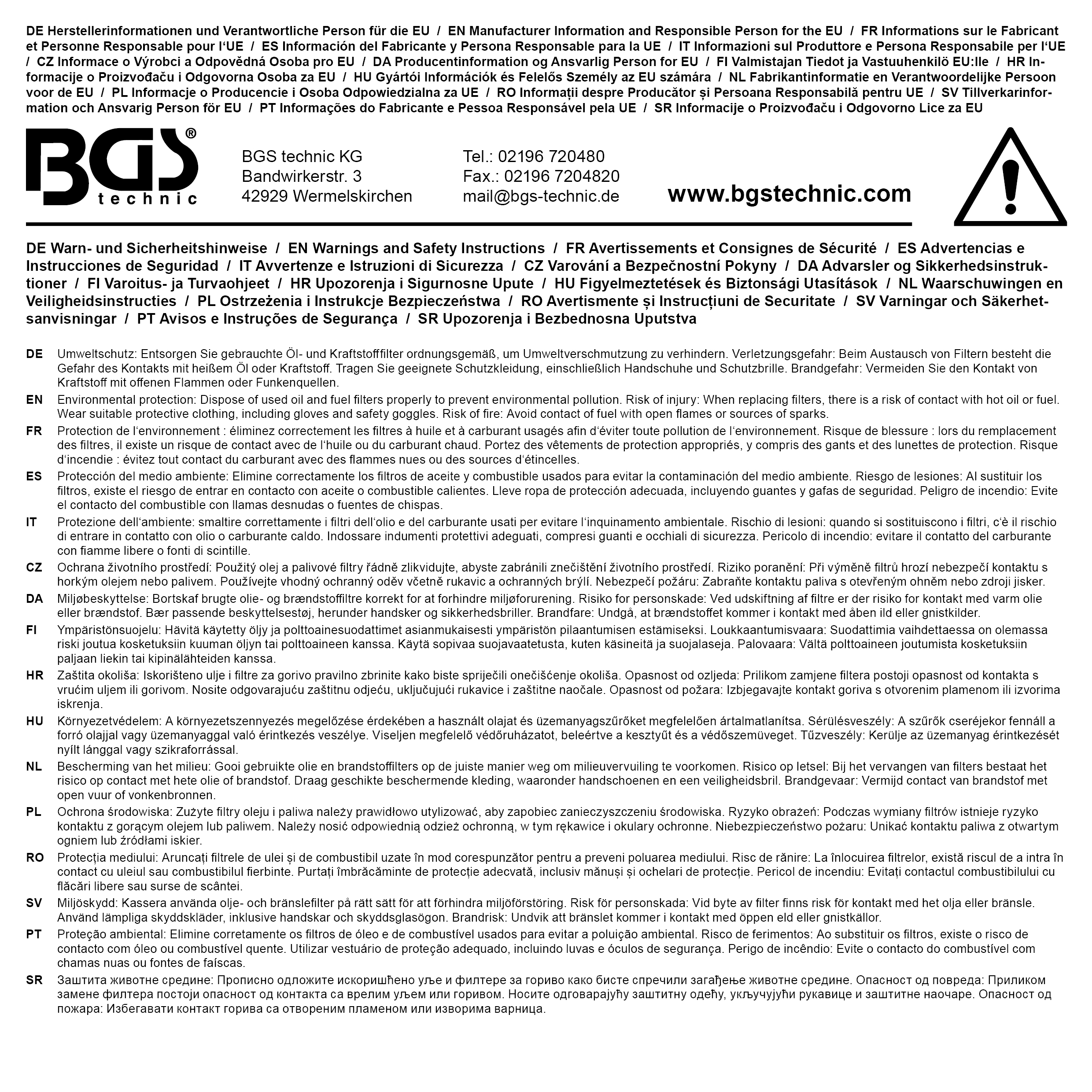 BGS Ölfilterschlüssel-Satz | Nfz | 9-tlg.
