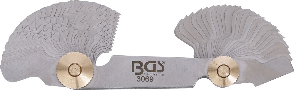 BGS Doppel-Gewindeschablone, 52 Blatt | metrisch 0,25 - 6,0 mm, Whitworth 4G - 62G
