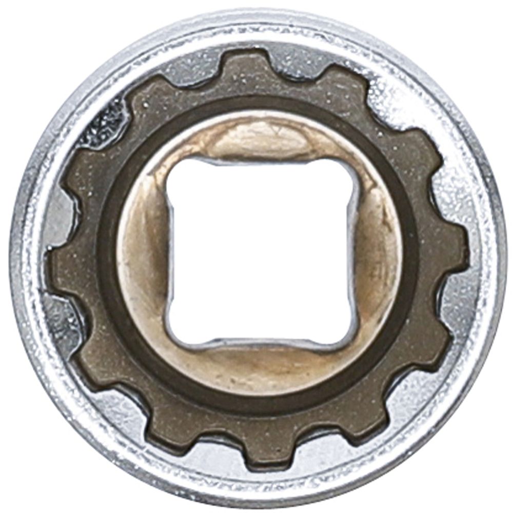 BGS Steckschlüssel-Einsatz Gear Lock, tief | Antrieb Innenvierkant 6,3 mm (1/4") | SW 13 mm