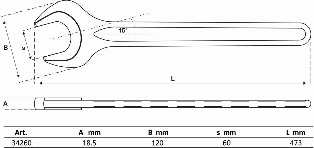 BGS Einmaulschlüssel | DIN 894 | SW 60 mm