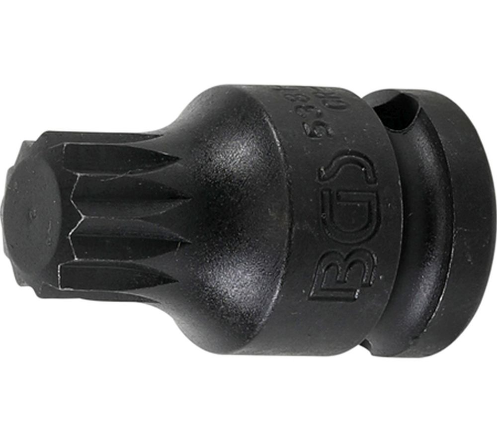 BGS Kraft-Bit-Einsatz | Länge 43 mm | Antrieb Innenvierkant 12,5 mm (1/2") | Innenvielzahn (für XZN