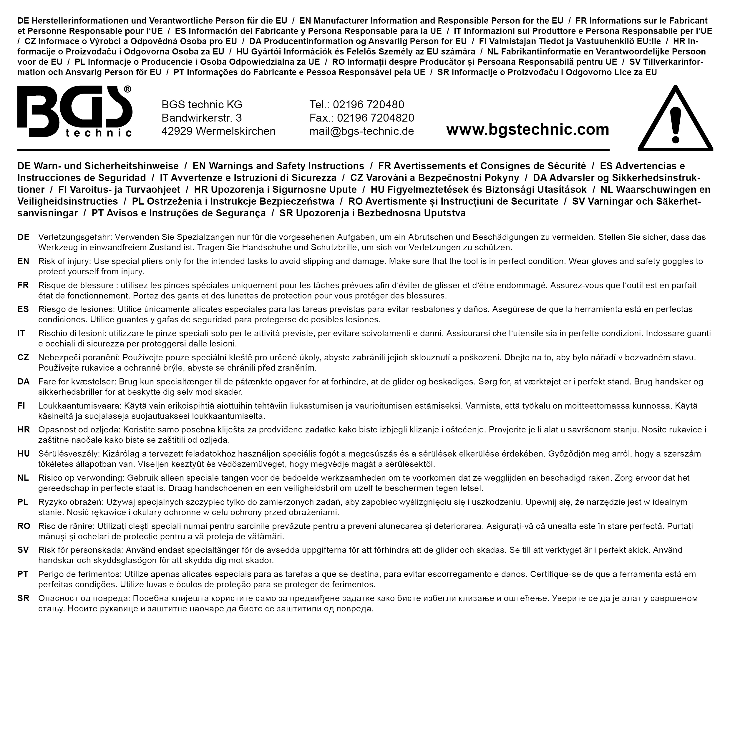 BGS Ösen-/Knopfzange