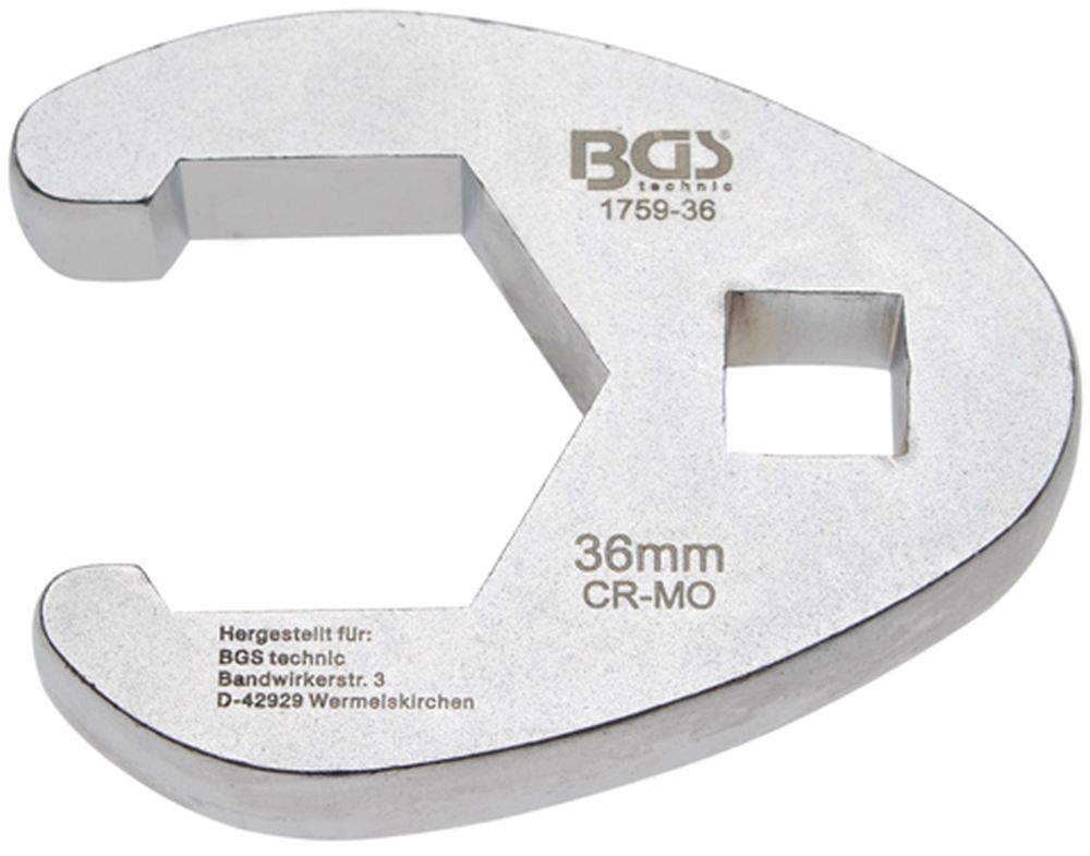 BGS Hahnenfußschlüssel | Antrieb Innenvierkant 12,5 mm (1/2") | SW 36 mm