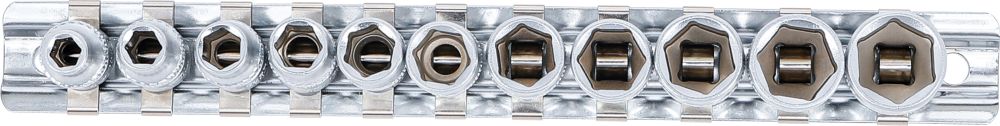 BGS Steckschlüssel-Einsatz-Satz Sechskant | Antrieb Innenvierkant 6,3 mm (1/4") | Zollgrößen | 11-t