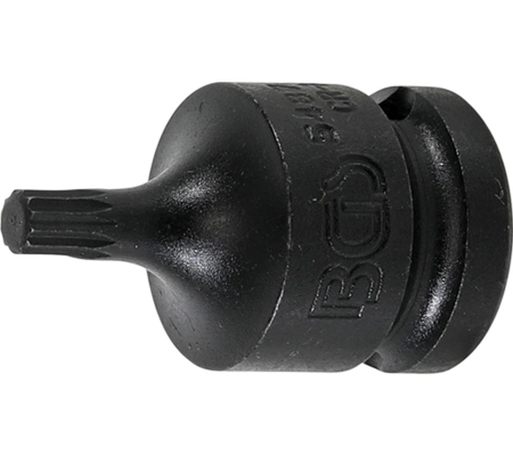 BGS Kraft-Bit-Einsatz | Länge 43 mm | Antrieb Innenvierkant 12,5 mm (1/2") | Innenvielzahn (für XZN