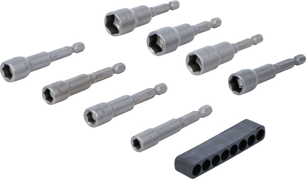 BGS Steckschlüssel-Einsatz-Satz Sechskant | Antrieb Außensechskant 6,3 mm (1/4") | SW 6 - 13 mm | 8