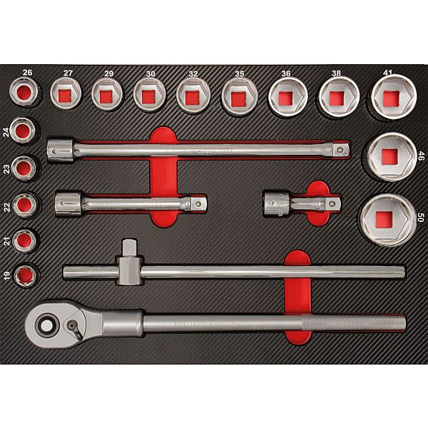 Stecknuss Einlage 21tlg 3/4"