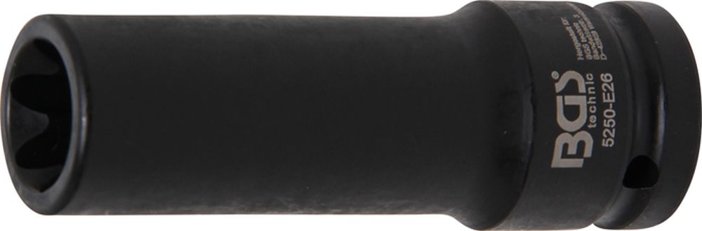 BGS Kraft-Steckschlüssel-Einsatz E-Profil, tief | Antrieb Innenvierkant 20 mm (3/4") | SW E26