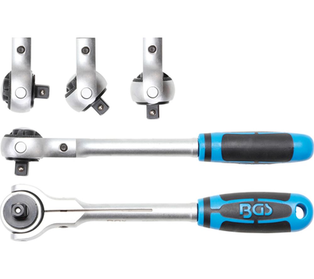 BGS Umschaltknarre mit Kugelkopf | Abtrieb Außenvierkant 10 mm (3/8")