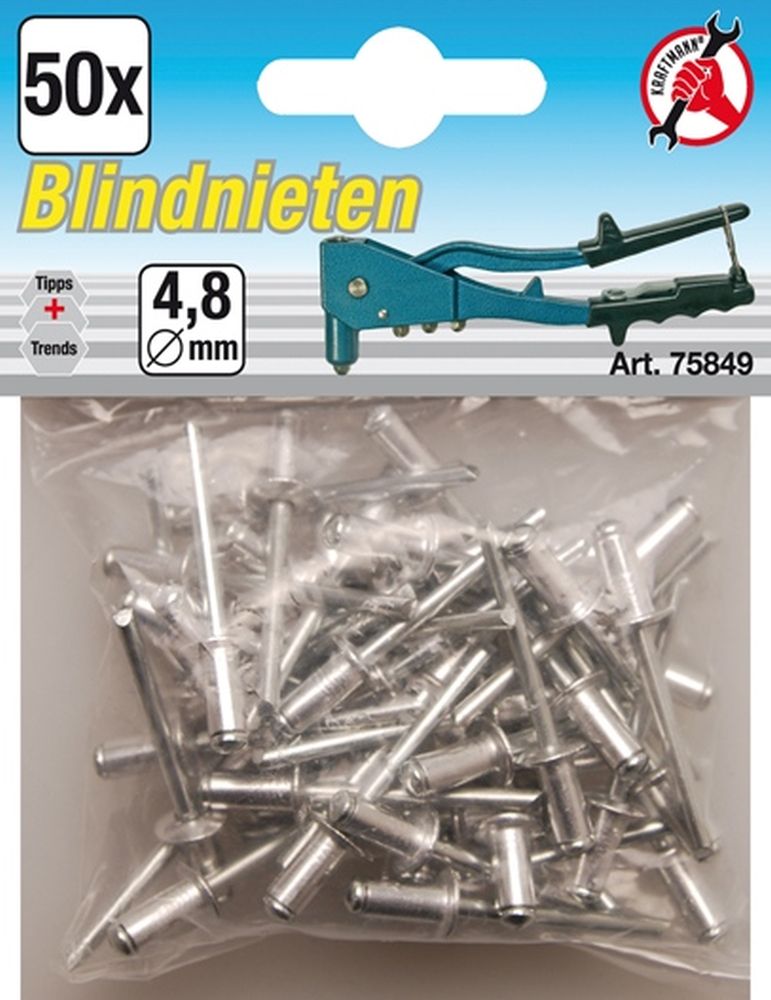 BGS Diy Blindnieten-Sortiment | Ø 4,8 mm | 50-tlg.