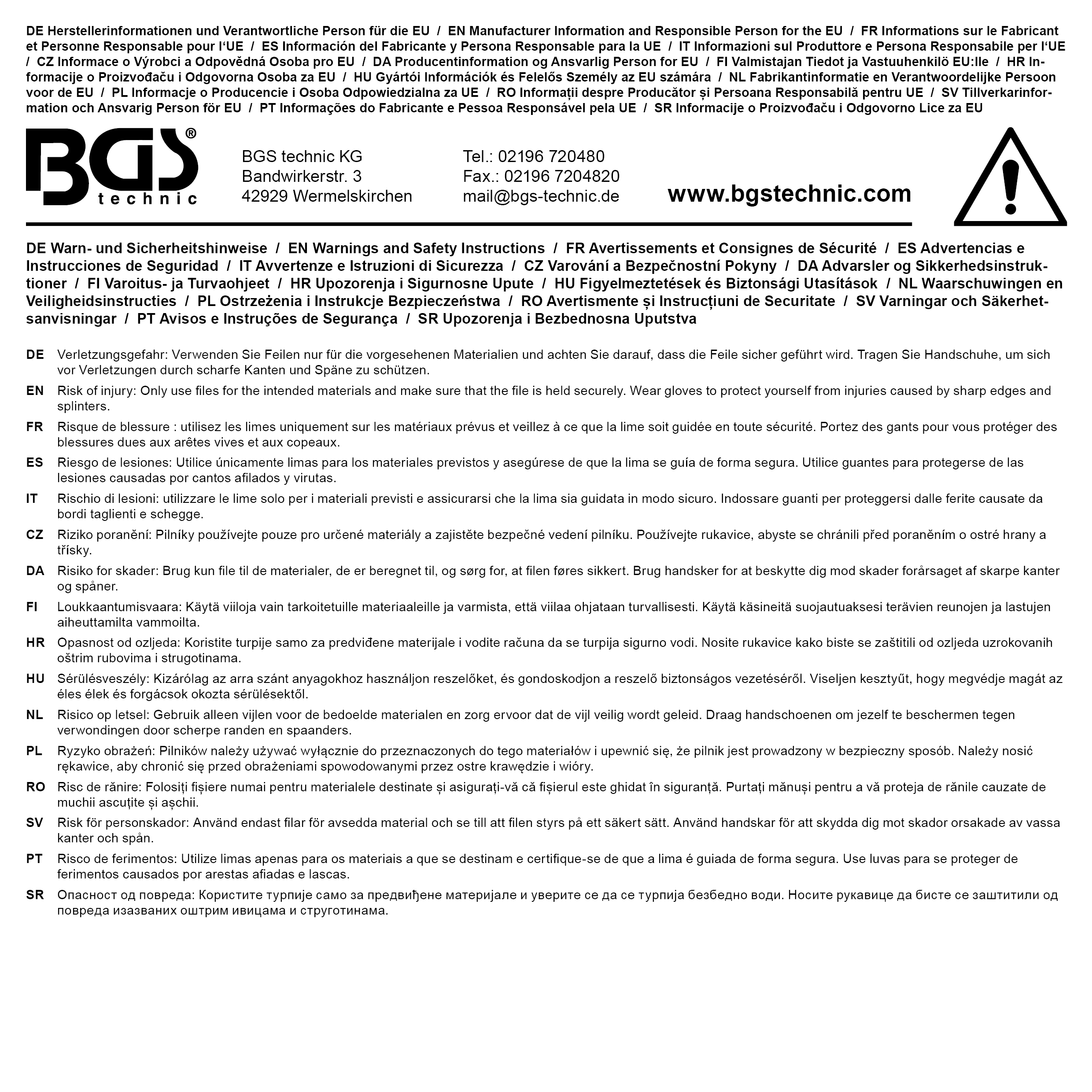 BGS Werkstattfeile | vierkant | Hieb 3 | 150 mm