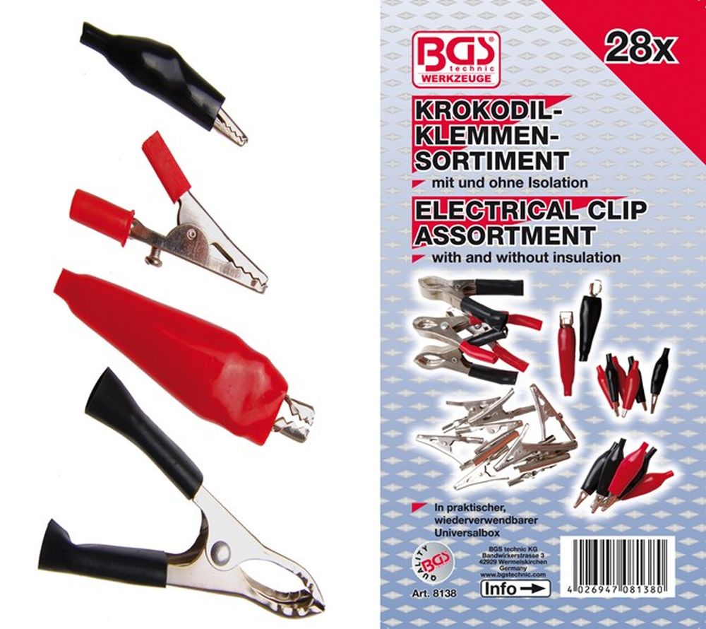 BGS Krokodilklemmen-Sortiment | 28-tlg.