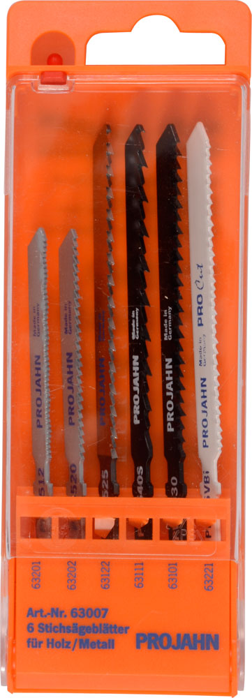 Sortiment Stichsägeblätter 6tlg. Holz/Metall je 1 x 63201, 63202, 63122, 63111, 63101 und 63221
