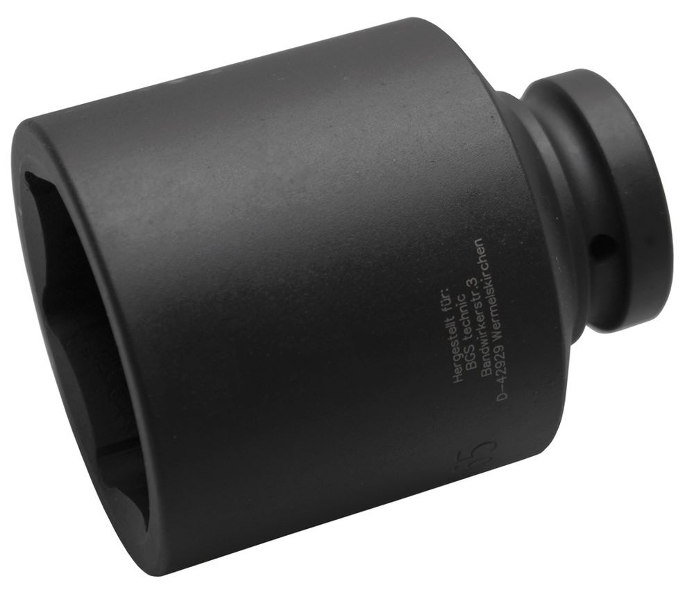 BGS Kraft-Steckschlüssel-Einsatz Sechskant, tief | Antrieb Innenvierkant 25 mm (1") | SW 65 mm