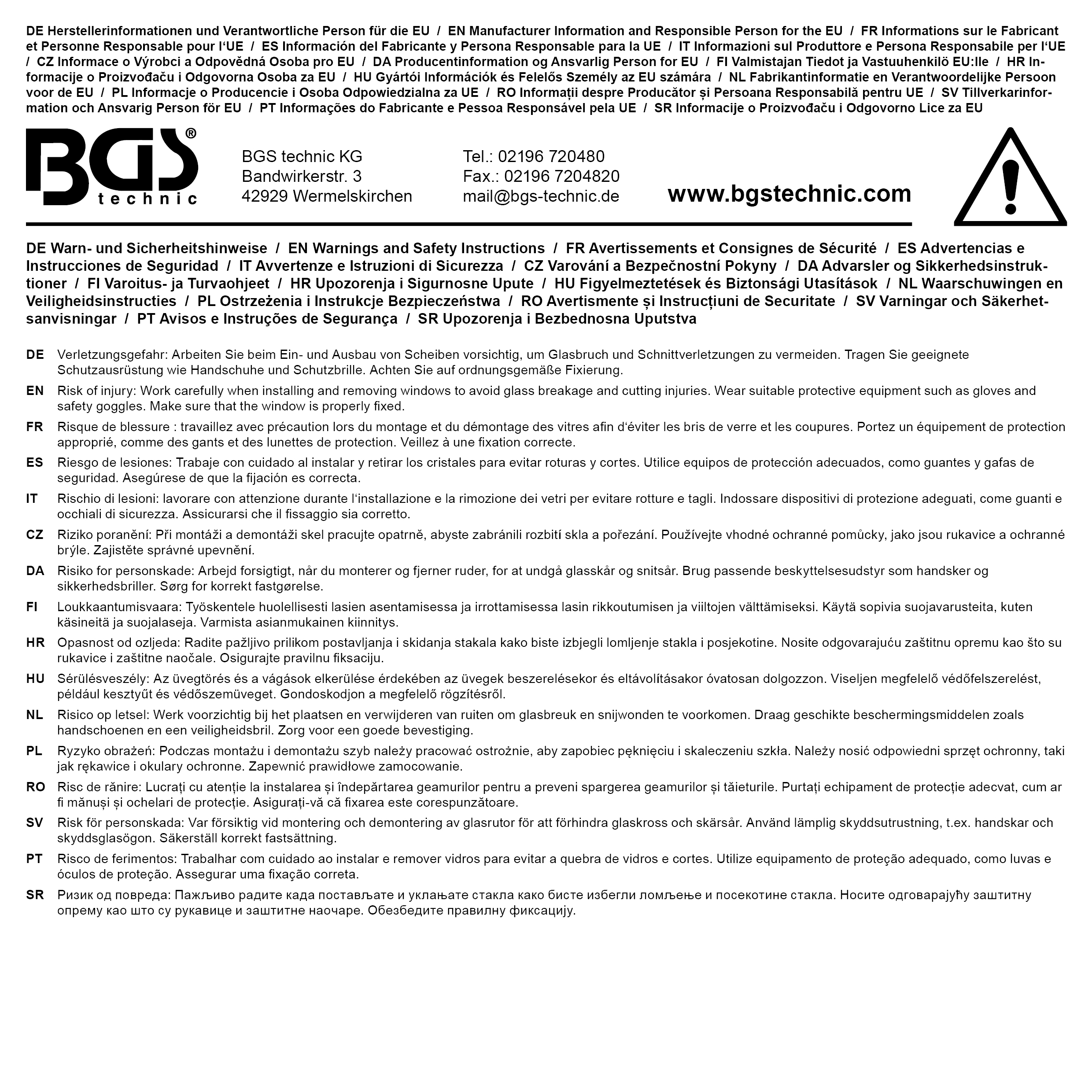 BGS Windschutzscheiben-Ständer