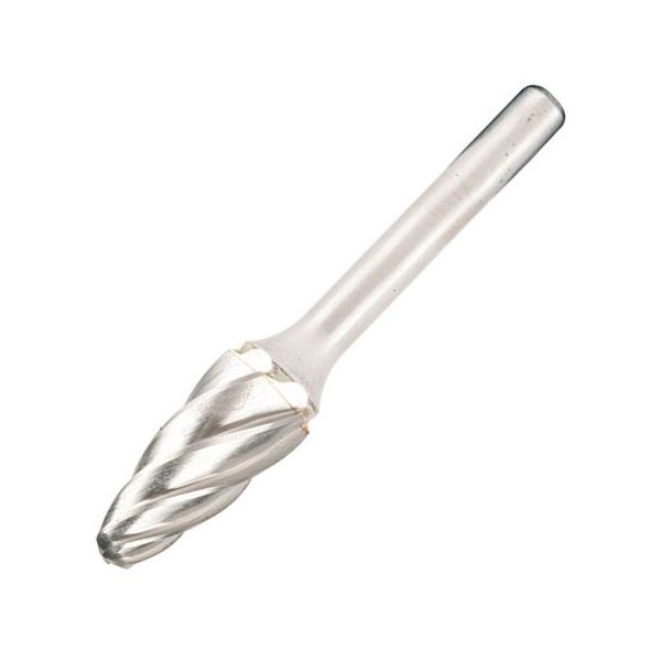 Hartmetallfräser, Form F Rundbogen d1 12.7 mm, Schaftd. 6.0 mm Schnellfrässchliff für Aluminium