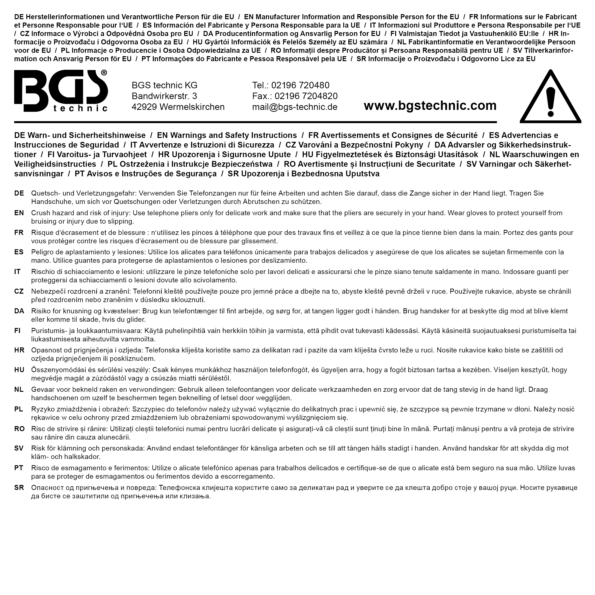 BGS VDE-Telefonzange | 160 mm