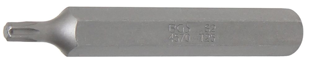 BGS Bit | Länge 75 mm | Antrieb Außensechskant 10 mm (3/8") | T-Profil (für Torx) T25