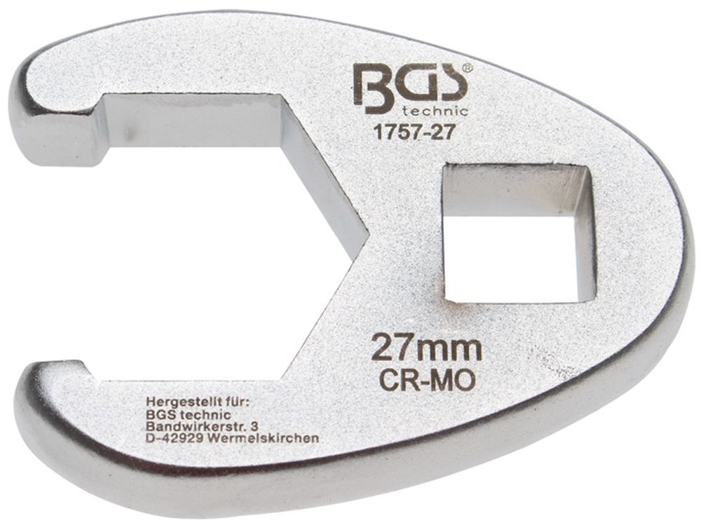 BGS Hahnenfußschlüssel | Antrieb Innenvierkant 12,5 mm (1/2") | SW 27 mm
