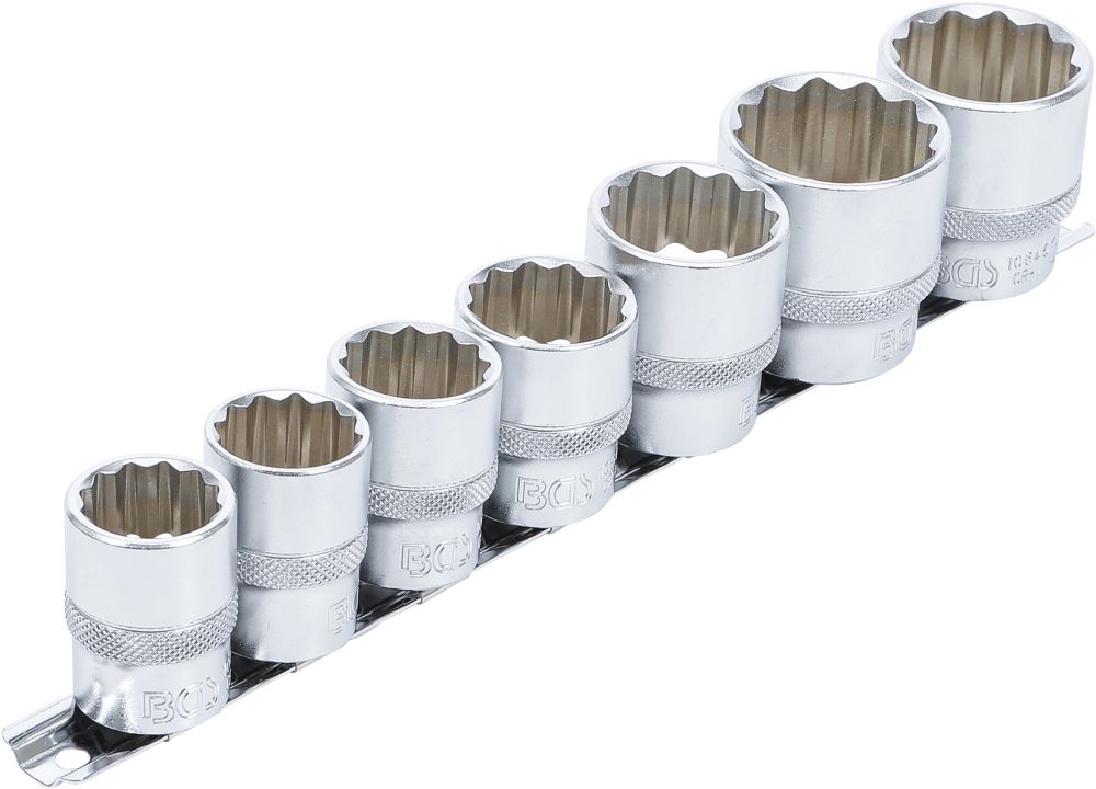 BGS Steckschlüssel-Einsatz-Satz, Zwölfkant | Antrieb Innenvierkant 12,5 mm (1/2") | SW 20 - 32 mm |